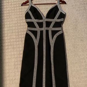 Herve Leger navy blue bandage dress